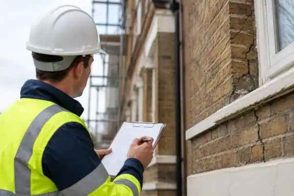 image of surveyor completing a schedule of condition Bristol